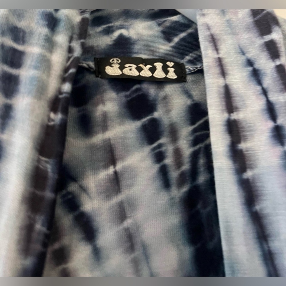 Size medium-blue and white reverse tie-dye duster cardigan - Picture 5 of 5